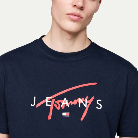 Tommy Hilfiger Ανδρική κοντομάνικη μπλούζα Signature Logo Crew Neck T-Shirt